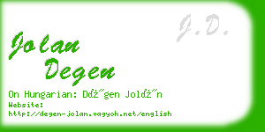 jolan degen business card